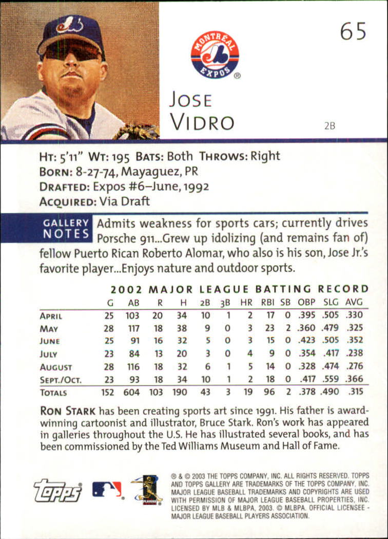 A9174- 2003 Topps Gallery Baseball Cards 1-200 -You Pick- 15+ FREE US SHIP - Picture 106 of 332