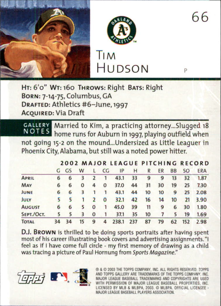 A9174- 2003 Topps Gallery Baseball Cards 1-200 -You Pick- 15+ FREE US SHIP - Picture 108 of 332