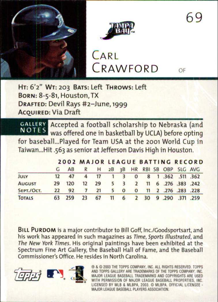 A9174- 2003 Topps Gallery Baseball Cards 1-200 -You Pick- 15+ FREE US SHIP - Picture 112 of 332