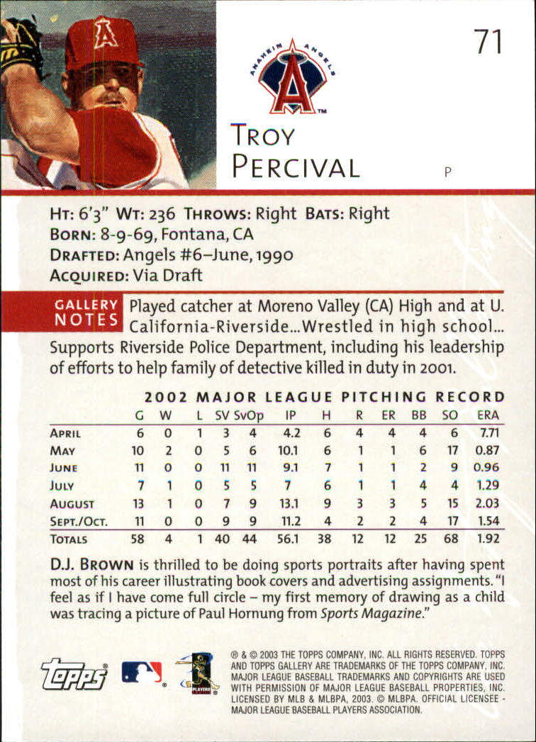 A9174- 2003 Topps Gallery Baseball Cards 1-200 -You Pick- 15+ FREE US SHIP - Picture 116 of 332