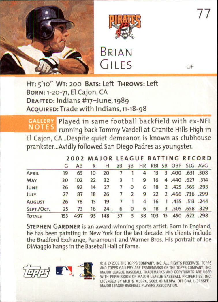A9174- 2003 Topps Gallery Baseball Cards 1-200 -You Pick- 15+ FREE US SHIP - Picture 126 of 332