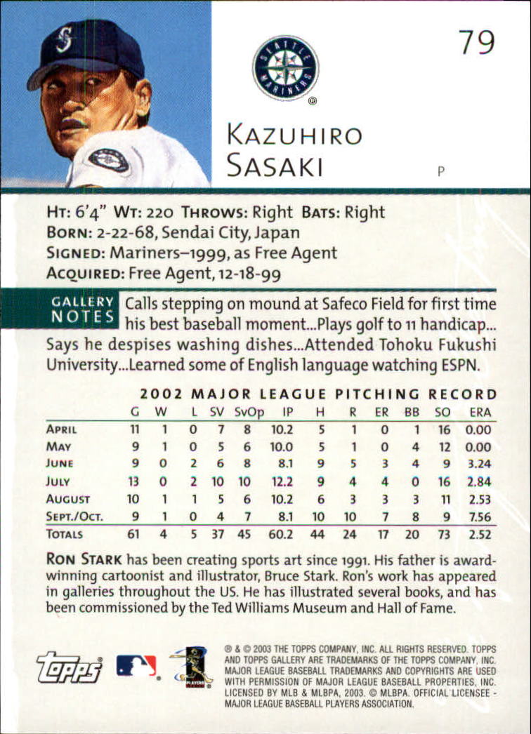 A9174- 2003 Topps Gallery Baseball Cards 1-200 -You Pick- 15+ FREE US SHIP - Picture 130 of 332