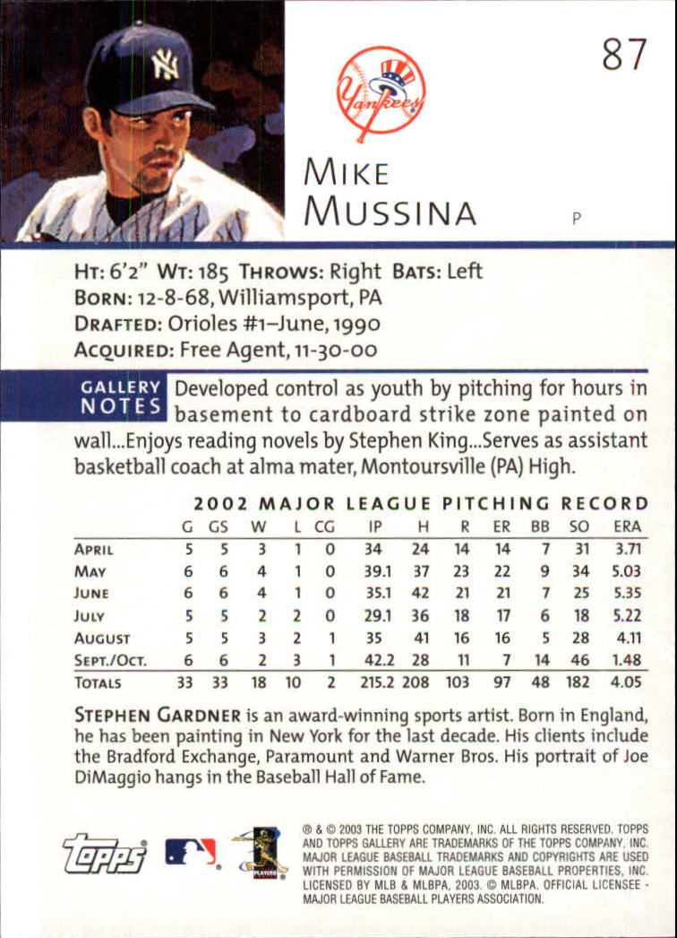 A9174- 2003 Topps Gallery Baseball Cards 1-200 -You Pick- 15+ FREE US SHIP - Picture 144 of 332