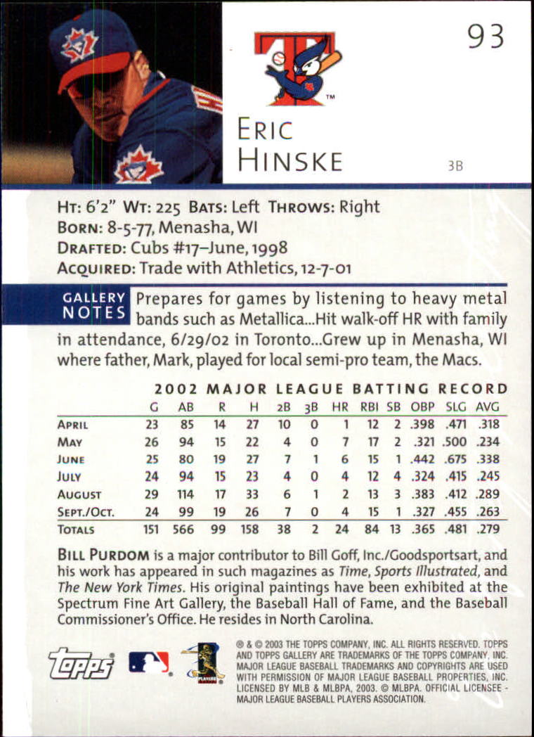A9174- 2003 Topps Gallery Baseball Cards 1-200 -You Pick- 15+ FREE US SHIP - Picture 156 of 332