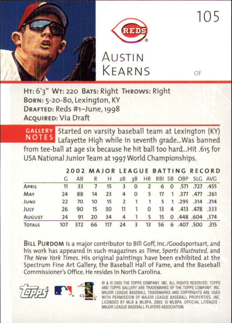 A9174- 2003 Topps Gallery Baseball Cards 1-200 -You Pick- 15+ FREE US SHIP - Picture 178 of 332