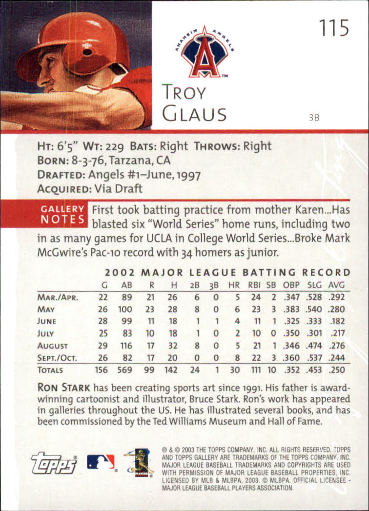 A9174- 2003 Topps Gallery Baseball Cards 1-200 -You Pick- 15+ FREE US SHIP - Picture 196 of 332