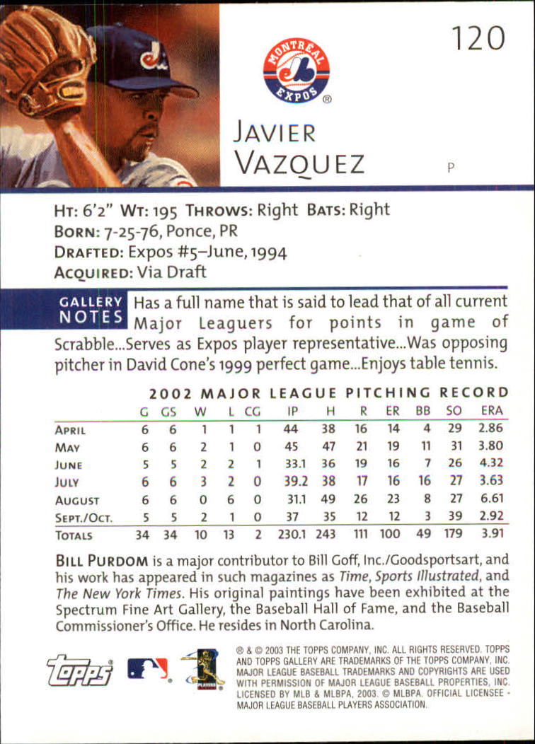 A9174- 2003 Topps Gallery Baseball Cards 1-200 -You Pick- 15+ FREE US SHIP - Picture 206 of 332