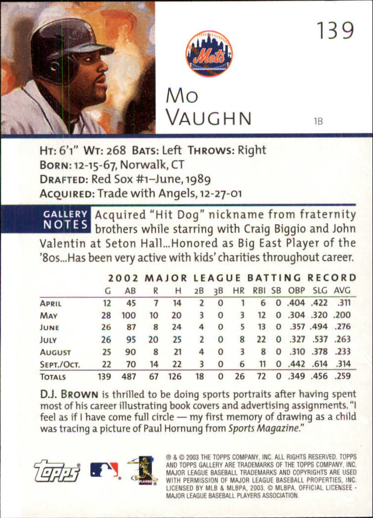 A9174- 2003 Topps Gallery Baseball Cards 1-200 -You Pick- 15+ FREE US SHIP - Picture 240 of 332