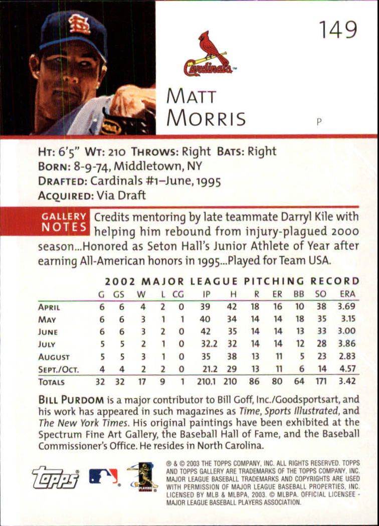 A9174- 2003 Topps Gallery Baseball Cards 1-200 -You Pick- 15+ FREE US SHIP - Picture 260 of 332