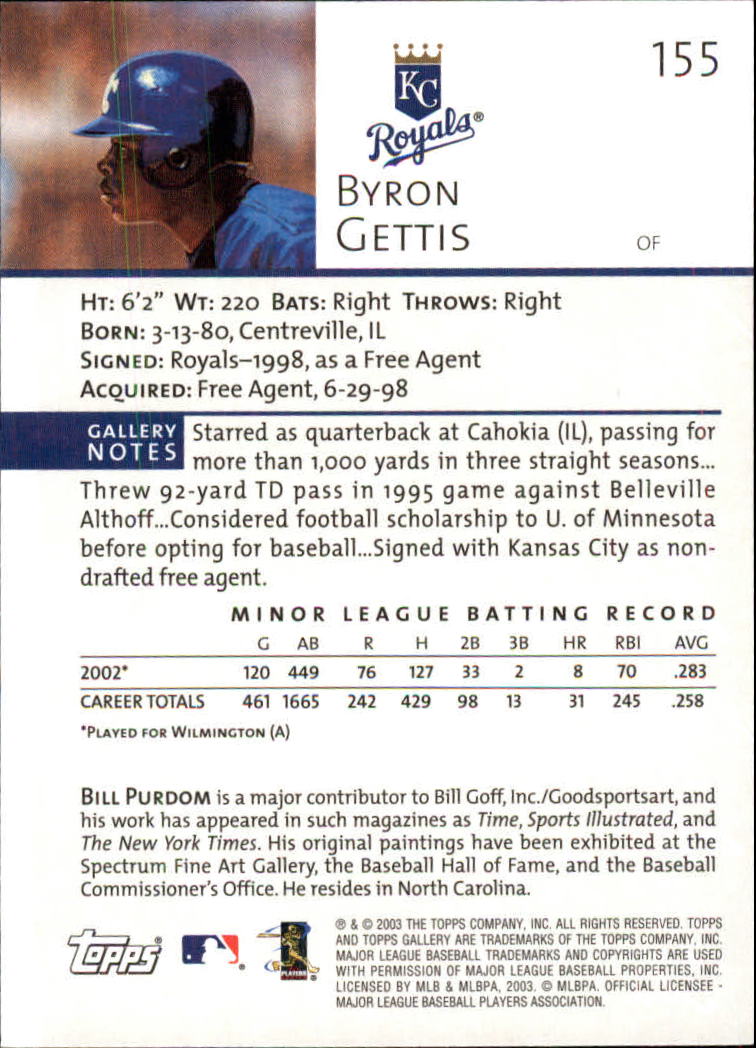 A9174- 2003 Topps Gallery Baseball Cards 1-200 -You Pick- 15+ FREE US SHIP - Picture 264 of 332