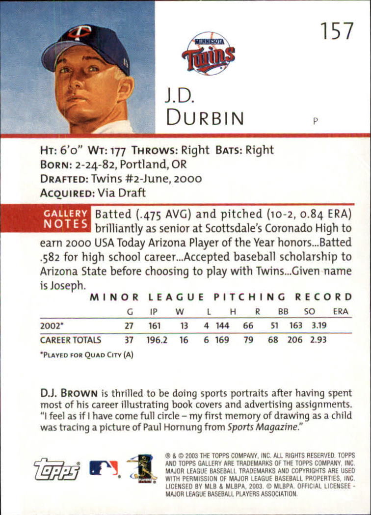 A9174- 2003 Topps Gallery Baseball Cards 1-200 -You Pick- 15+ FREE US SHIP - Picture 268 of 332