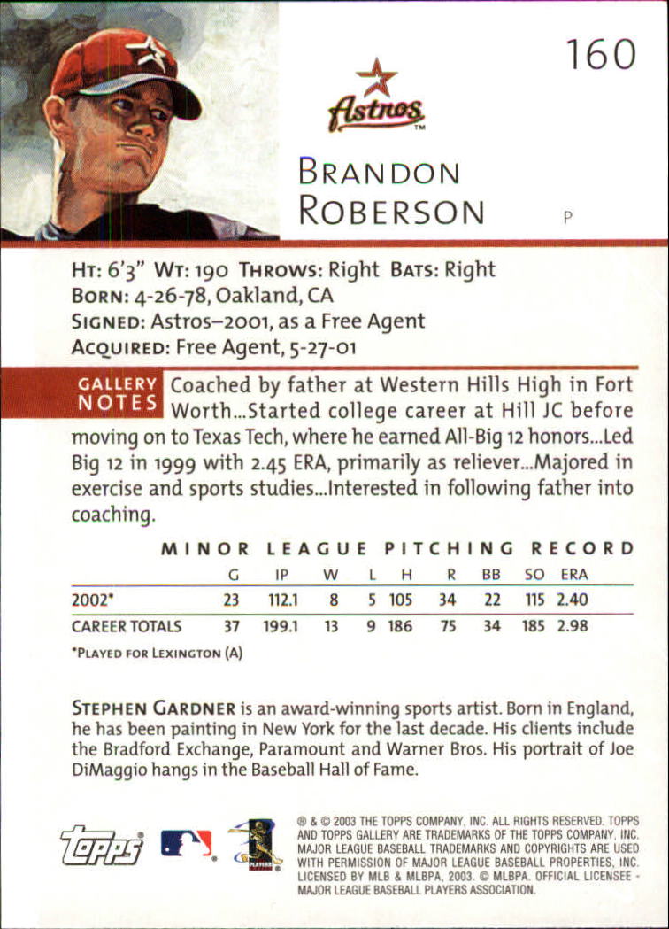 A9174- 2003 Topps Gallery Baseball Cards 1-200 -You Pick- 15+ FREE US SHIP - Picture 272 of 332
