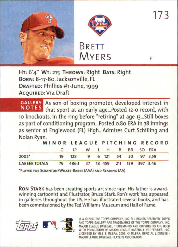 A9174- 2003 Topps Gallery Baseball Cards 1-200 -You Pick- 15+ FREE US SHIP - Picture 288 of 332