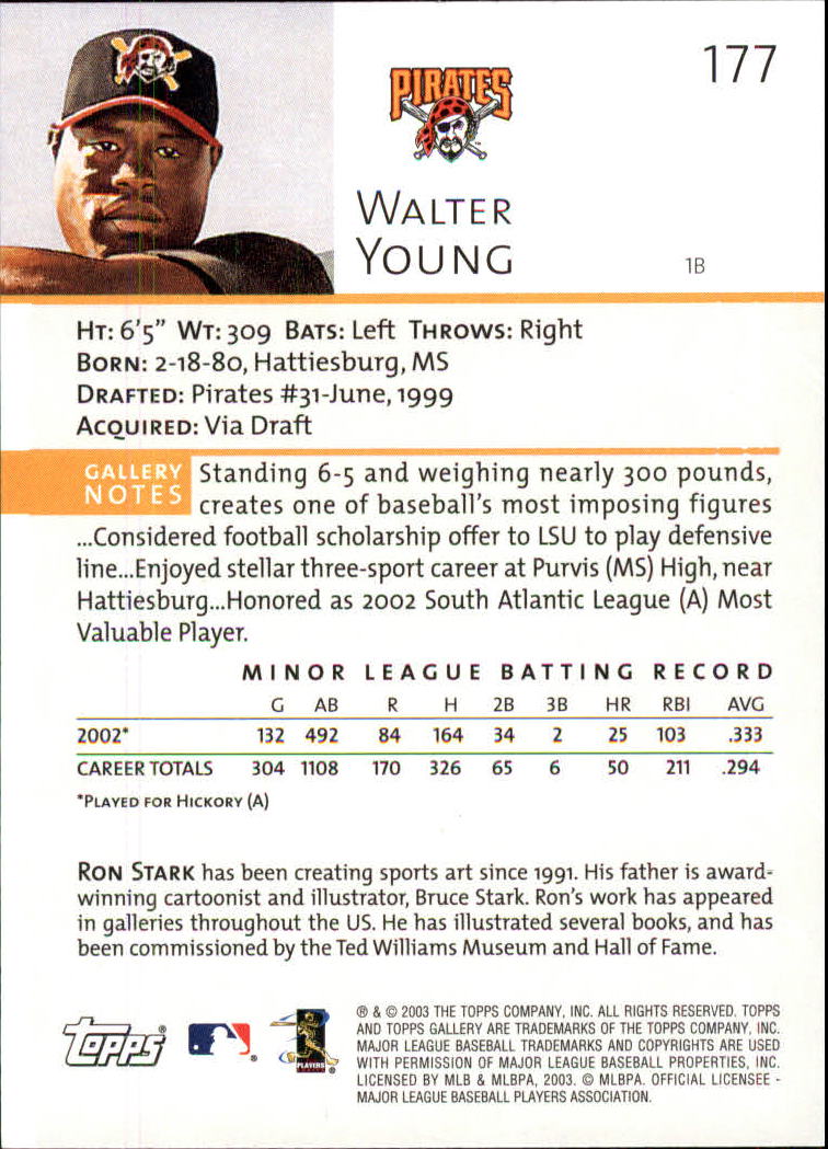 A9174- 2003 Topps Gallery Baseball Cards 1-200 -You Pick- 15+ FREE US SHIP - Picture 296 of 332
