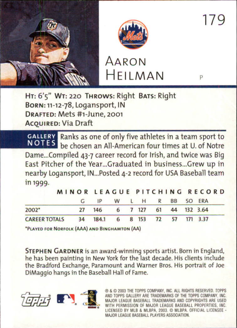 A9174- 2003 Topps Gallery Baseball Cards 1-200 -You Pick- 15+ FREE US SHIP - Picture 300 of 332