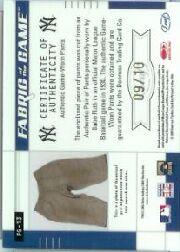 2003 Leaf Certified Materials Fabric of the Game #13PS Babe Ruth Pants PS/10 back image