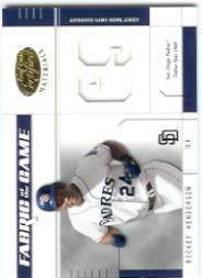 2003 Leaf Certified Materials Fabric of the Game #89DY R.Henderson Padres DY/69