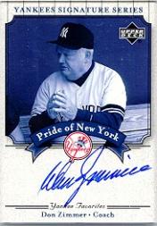 2003 Upper Deck Yankees Signature Pride of New York Autographs #DZ Don Zimmer