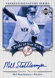 2003 Upper Deck Yankees Signature Pride of New York Autographs #MS Mel Stottlemyre