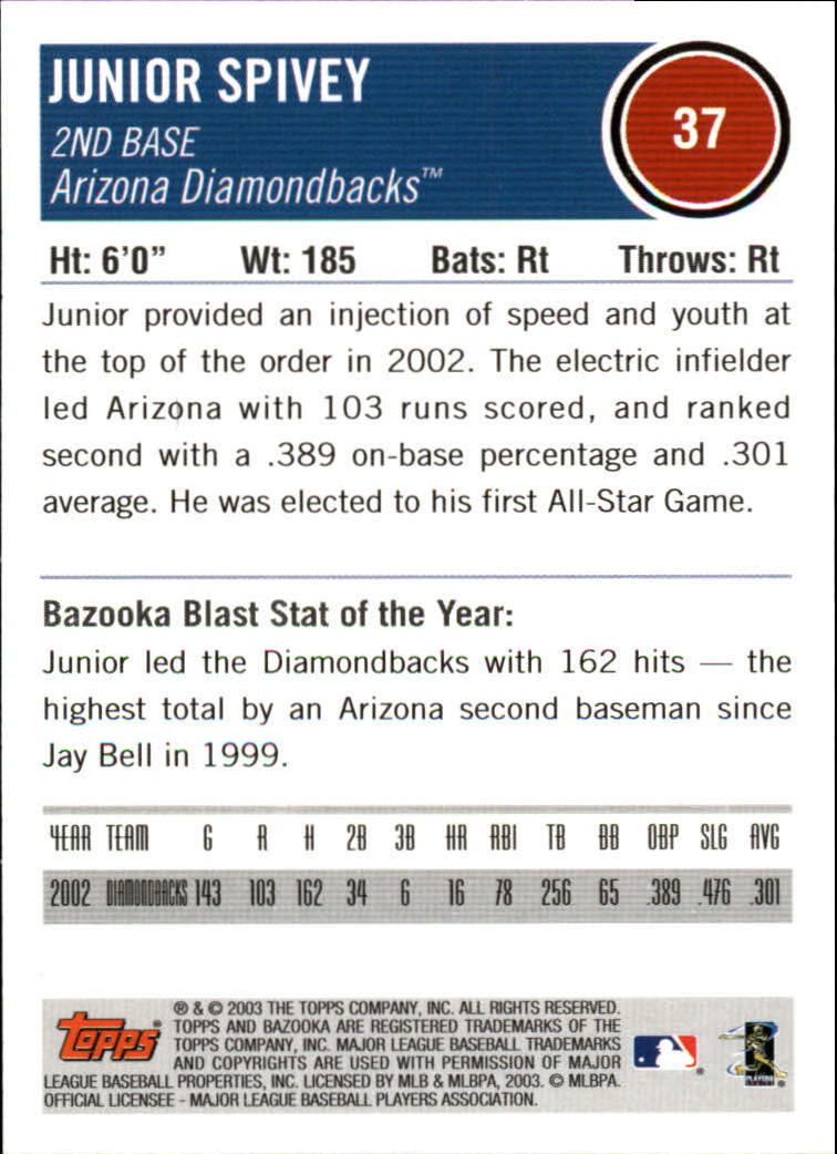 2003 Bazooka #37 Junior Spivey back image