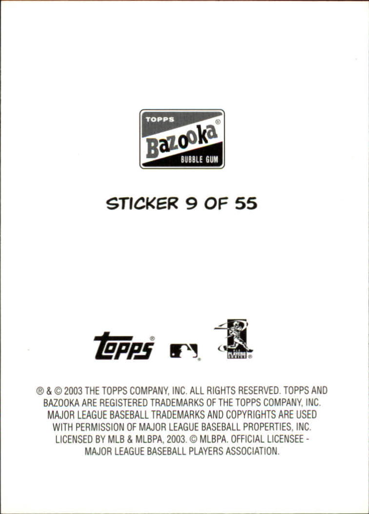2003 Bazooka 4 on 1 Sticker #9 Green/Sosa/Torii/Walker back image