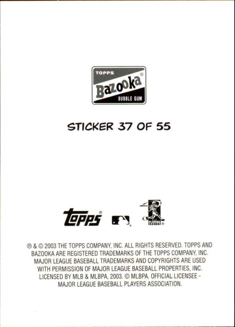2003 Bazooka 4 on 1 Sticker #37 Koskie/Aramis/Tino/Alou back image