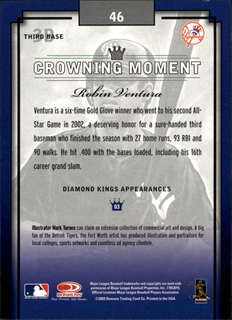 2003 Diamond Kings #46 Robin Ventura back image