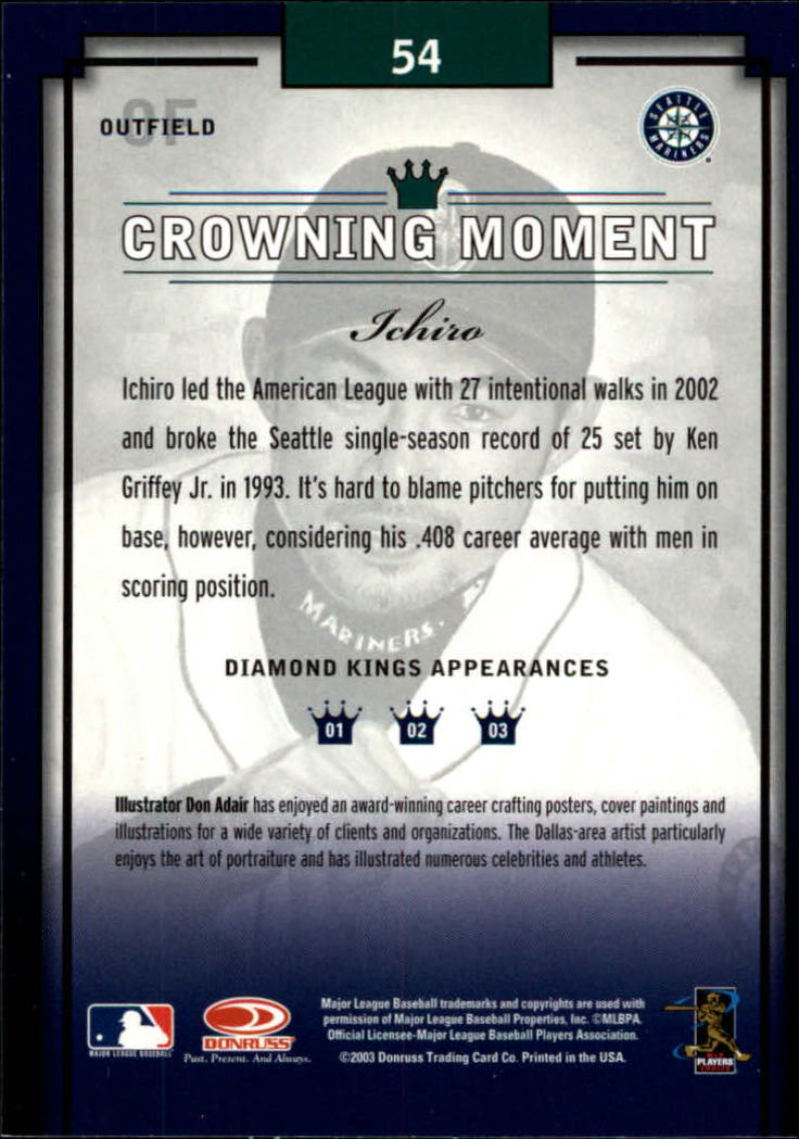 2003 Diamond Kings #54 Ichiro Suzuki back image