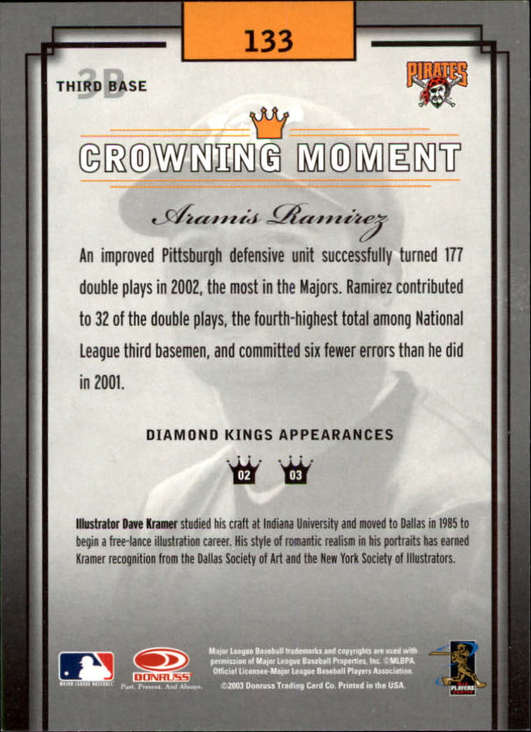 2003 Diamond Kings #133 Aramis Ramirez back image