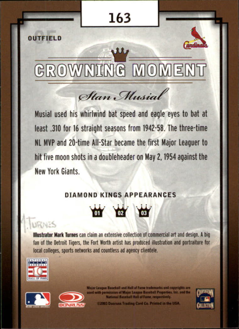 2003 Diamond Kings #163 Stan Musial RET back image