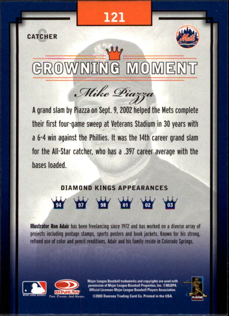 2003 Diamond Kings Bronze Foil #121 Mike Piazza back image