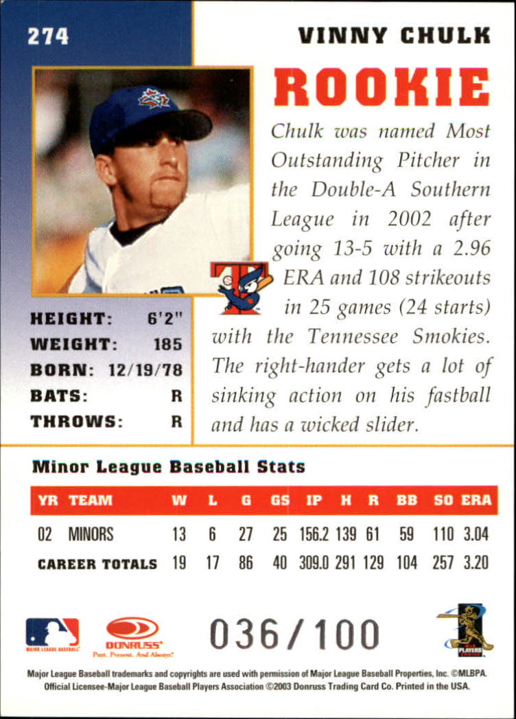 Carte "Parallele" Donruss Champions Baseball 2003 - Foto 13 di 15