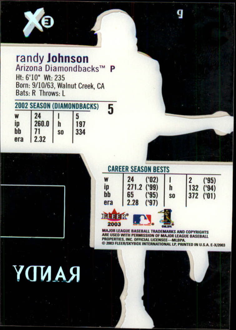 2003 E-X #5 Randy Johnson back image