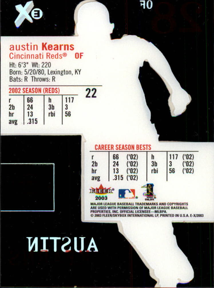 2003 E-X #22 Austin Kearns back image