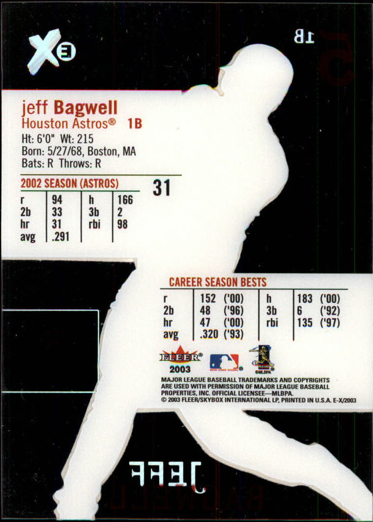 2003 E-X #31 Jeff Bagwell back image