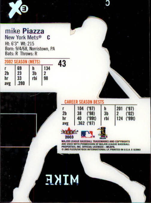 2003 E-X #43 Mike Piazza back image