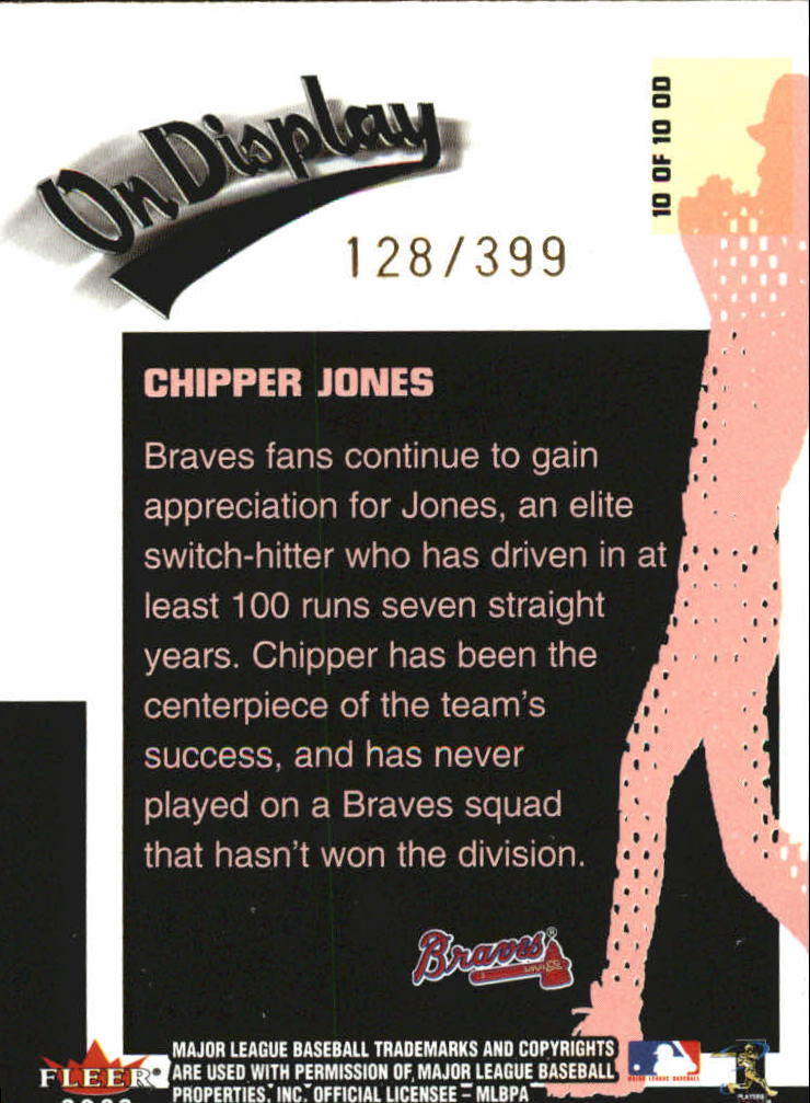 2003 Fleer Avant On Display #10 Chipper Jones back image