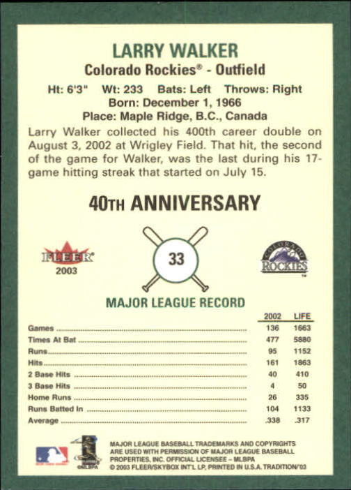 B2168- 2003 Fleer Tradition Baseball Card #s 1-265 -You Pick- 15+ FREE US SHIP - Picture 51 of 487