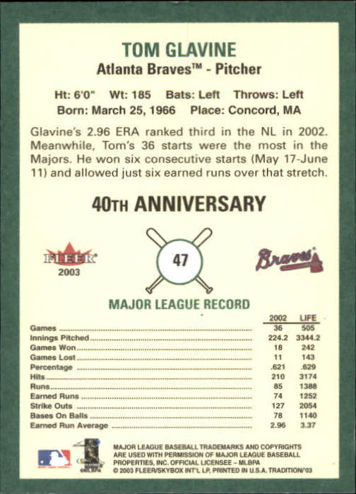 B2168- 2003 Fleer Tradition Baseball Card #s 1-265 -You Pick- 15+ FREE US SHIP - Picture 77 of 487