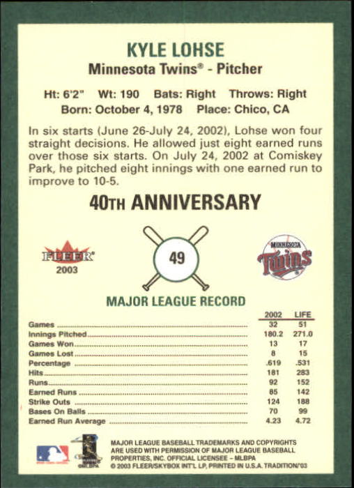 B2168- 2003 Fleer Tradition Baseball Card #s 1-265 -You Pick- 15+ FREE US SHIP - Picture 81 of 487