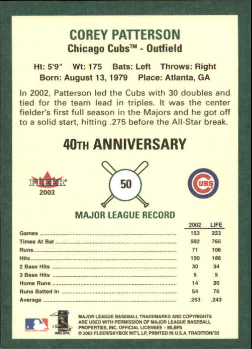 B2168- 2003 Fleer Tradition Baseball Card #s 1-265 -You Pick- 15+ FREE US SHIP - Picture 83 of 487