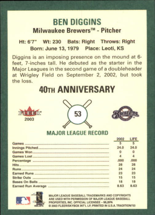 B2168- 2003 Fleer Tradition Baseball Card #s 1-265 -You Pick- 15+ FREE US SHIP - Picture 87 of 487