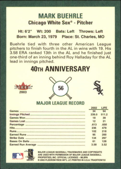 B2168- 2003 Fleer Tradition Baseball Card #s 1-265 -You Pick- 15+ FREE US SHIP - Picture 93 of 487