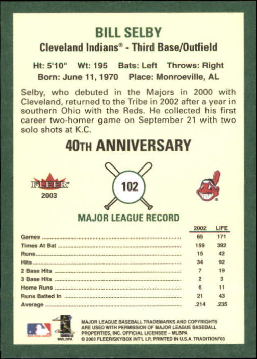 B2168- 2003 Fleer Tradition Baseball Card #s 1-265 -You Pick- 15+ FREE US SHIP - Picture 167 of 487