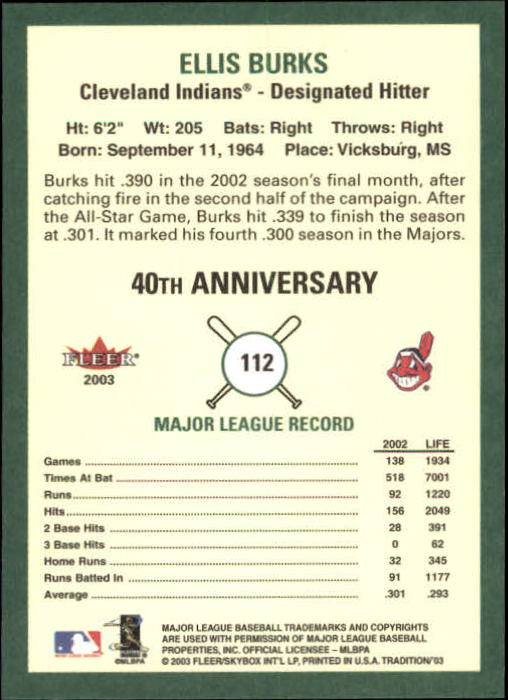 B2168- 2003 Fleer Tradition Baseball Card #s 1-265 -You Pick- 15+ FREE US SHIP - Picture 187 of 487