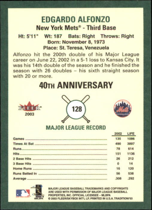 B2168- 2003 Fleer Tradition Baseball Card #s 1-265 -You Pick- 15+ FREE US SHIP - Picture 219 of 487