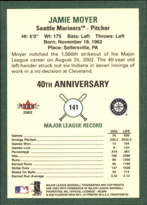 B2168- 2003 Fleer Tradition Baseball Card #s 1-265 -You Pick- 15+ FREE US SHIP - Picture 243 of 487