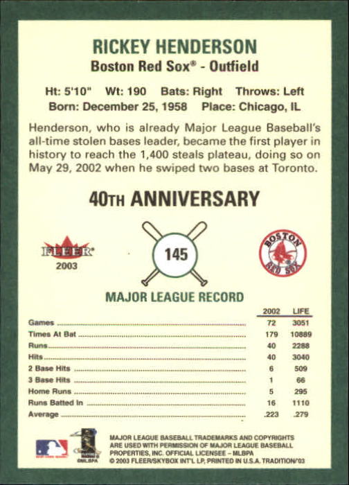 B2168- 2003 Fleer Tradition Baseball Card #s 1-265 -You Pick- 15+ FREE US SHIP - Picture 251 of 487