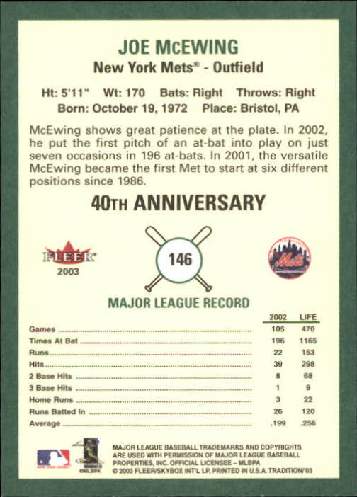 B2168- 2003 Fleer Tradition Baseball Card #s 1-265 -You Pick- 15+ FREE US SHIP - Picture 253 of 487