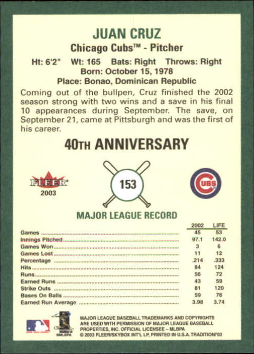 B2168- 2003 Fleer Tradition Baseball Card #s 1-265 -You Pick- 15+ FREE US SHIP - Picture 267 of 487